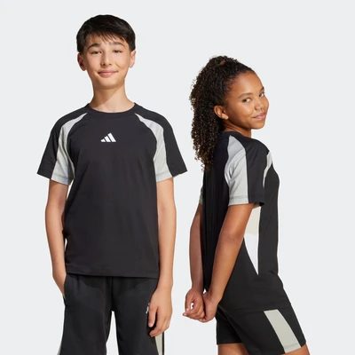 Abbildung von adidas Performance Junior Unisex Sport Tshirt für Kinder, Größe: 152, Black/wonder silver/white