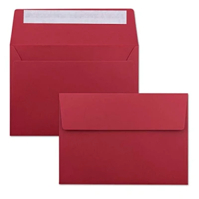 Abbildung von 100x Briefumschläge Rosen Rot DIN C6 Format 11,4 x 16,2 cm Haftklebung Kuverts ohne Fenster Weihnachten, Grußkarten &amp; Einladungen Für A6 A4 Papier