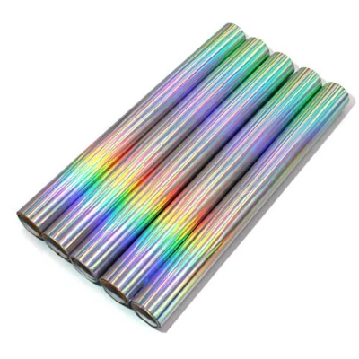 Abbildung von 5er Set Klebefolie Hologramm Selbstklebende Glitzer Dekofolie Farbig Bastefolie Glitter Vinyl Aufkleber DIY 100cm x 33cm (Rainbow)