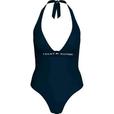 Abbildung von Tommy Hilfiger Original Halter ONE Piece Badeanzug, Damen, Größe: 40 42, Dark night navy