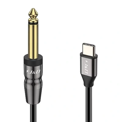 Abbildung von J&amp;D USB C auf 6,35 mm 1/4 Zoll TS Audiokabel für Verstärker, Heimkinos, Typ männlicher Mono Interconnect Aux Adapterkabel, kompatibel mit der iPhone 15 Serie, 2 m