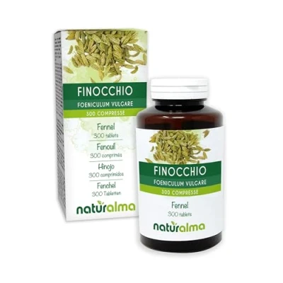 Abbildung von Fenchel (Foeniculum vulgare) Früchte Naturalma 150 g 300 Tabletten Nahrungsergänzungsmittel Natürlich und Vegan