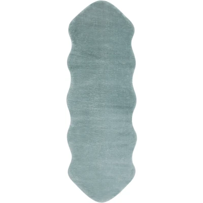 Abbildung von andiamo Teppich Lambskin Kunstfell flauschiger Schlafzimmer geeignet als Bettvorleger oder Fellteppich Wohnzimmer Lammfellimitat pflegeleicht 55 x 160 cm hellgrau