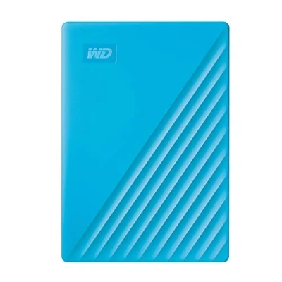 Abbildung von WD My Passport externe Festplatte 4 TB (mobiler Speicher, schlankes Design, herunterladbare Software, automatische Backups, Passwortschutz) Blau auch kompatibel mit PC, Xbox und PS4