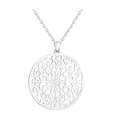 Abbildung von Sofia Milani Damen Halskette 925 Silber Kreis Ornamenten Anhänger N0429