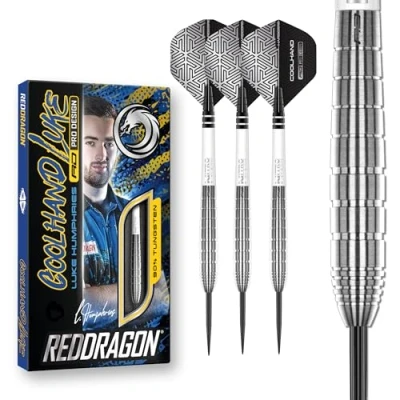 Abbildung von RED DRAGON Luke Humphries TX1 Pioneer 22 Gramm Premium Wolfram Steeltip Dart Set mit Flüge und Schäften