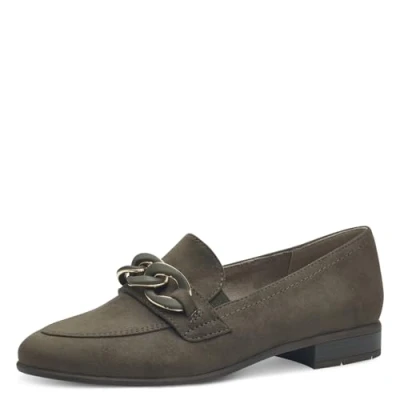 Abbildung von Jana Damen Loafer ohne Absatz Vegan Blockabsatz, Grün (Olive), 38 EU