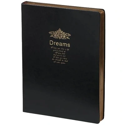 Abbildung von Kalpa Dreams A4 Jahrgang Notizbuch Goldtrim Schwarz