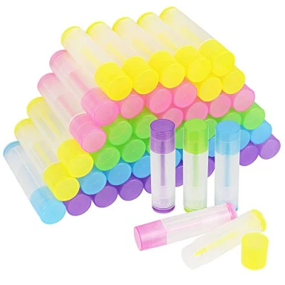 Abbildung von KBNIAN 50 Stück Lippenstifthülsen 5.5ml Leerer Lippenbalsam Behälter Farbig Hülsen für Lippenbalm, selbstgemachten Balsam, DIY Kosmetik
