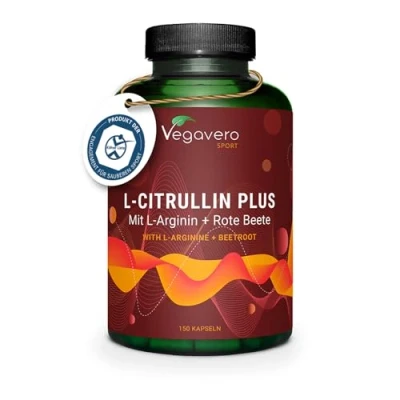 Abbildung von L Citrullin Malat Hochdosiert: 2000 mg Mit Arginin Base + Rote Beete Aus Fermentation PRE WORKOUT Laborgeprüft Vegan Ohne Zusatzstoffe Deutsche Produktion von VEGAVERO®