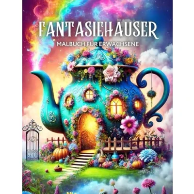 Abbildung von Fantasiehäuser Malbuch für Erwachsene: Verspielte Designs mit magischen Häusern von Feen und Gnomen zur Entspannung Achtsamkeit