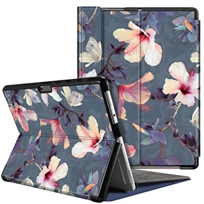 Abbildung von Fintie Hülle für Microsoft Surface Pro 8 13 Zoll (2021) Business Schutzhülle mit Harter Schale, Anpassbarer Betrachtungswinkel, Type Cover Tastatur Kompatibel, Blühender Hibiskus