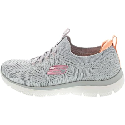 Abbildung von Skechers Damen Summits Top Player Sneaker, Gray Knit Pink Coral Trim, 37 EU