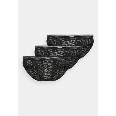 Abbildung von Calvin Klein Underwear 3 PACK Slip, Damen, Größe: Small, Black/black/black