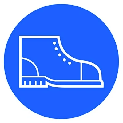 Abbildung von 10 Stück Sicherheitsschuhe Aufkleber Sticker Verbotszeichen Gebotszeichen feste Schuhe mit UV Schutz Warnzeichen für Außenbereich Innenbereich festes Schuhwerk Sicherheit von STROBO 9,5 x cm