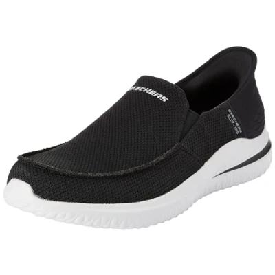 Abbildung von Skechers Men&#039;s DELSON 3.0 CABRINO Slip On, Black Knit, 45 EU