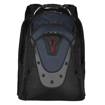 Abbildung von WENGER Ibex Laptop Rucksack, Notebook bis 17 Zoll, Tablet 10 23 l, Damen Herren, Business Uni Schule Reisen, Schwarz/Blau, 600638