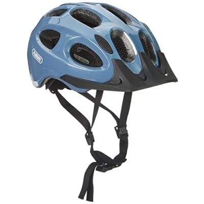Abbildung von ABUS Stadthelm Youn I ACE mit integriertem LED Rücklicht Fahrradhelm für den Alltag Damen und Herren Blau Glänzend, Größe S