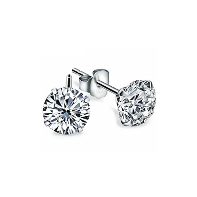 Abbildung von Epoch World Ohrringe Damen Silber Ohrstecker Ohrschmuck mit Zirkonia für Frauen Mädchen Box
