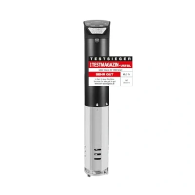 Abbildung von CASO SV 1200 Smart Sous Vide Garer, schnelle Erhitzung dank leistungsstarken Watt, komplett wasserfest, Stick mit der Control App steuerbar, 3D Zirkulation