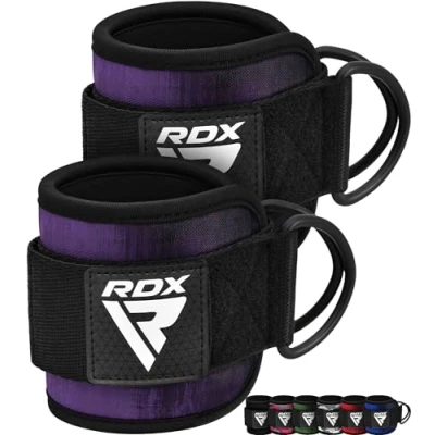 Abbildung von RDX Fußschlaufen Kabelzug Gepolstert, 7MM Neoprenstütze 10x4, Ankle Straps, Handgelenk wickelt Mit 2 D Ring für Cable Machine Fitness Training Fußmanschetten Gym Gesäß Beintraining, Frauen Männer