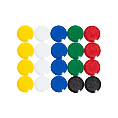 Abbildung von MAUL Facetterand Magnete (20 Stück) MAULpro Ø 15mm Mini aus Kunststoff Starke für Whiteboard und Magnettafel ideal Büro, Homeoffice Werkstatt Bunt