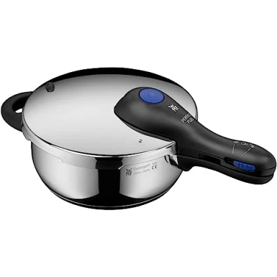 Abbildung von WMF Perfect Plus One Pot Schnellkochtopf Induktion 3l, Dampfkochtopf mit Flammschutz, großes Kochsignal, 2 Kochstufen, abnehmbarer Deckelgriff, Einhand Kochstufenregler, Cromargan Edelstahl poliert