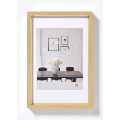 Abbildung von walther design Bilderrahmen gold 15 x 20 cm mit Passepartout, Steel Style Kunststoffrahmen ES520G
