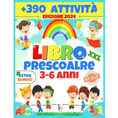 Abbildung von Libro Prescolare 3 6 Anni: 150 Pagine, Lettere e Numeri da Tracciare, Prelettura, Prescrittura, Disegni Colorare, Tanti Giochi Istruttivi, per ... (Libro Pregrafismo, Imparare a Scrivere)