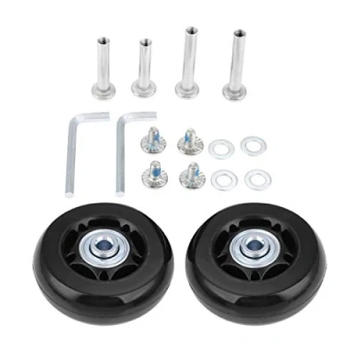 Abbildung von Mtsooning 2Sets 64x18mm Schwarze Gepäck Koffer Ersatzräder Ersatz Wheels mit Achsen Schraubenschlüssel Reparatur