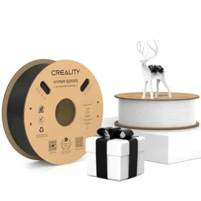 Abbildung von Creality Hyper PETG Filament, Schwarz+Weiß Filament 1.75mm 2KG, 3D Drucker Maßgenauigkeit +/ 0.03mm, Druck Materialien für die meisten