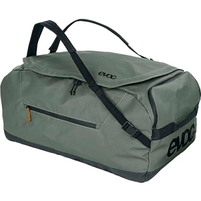 Abbildung von EVOC DUFFLE BAG 100, Sporttasche (wasserfestes und 100% PVC freies Tarpualin, gepolsterte Schultergurte, Volumen: 100l, Gewicht: 1.215 g, Maße: 70 x 40 35 cm), Dark Olive Black