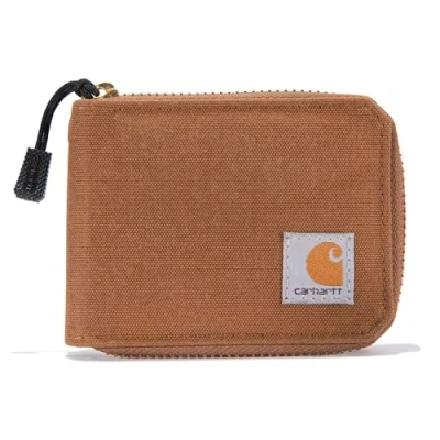 Abbildung von Carhartt Herren Casual Canvas Reißverschluss Durable Zippered Wallets, Braun, Einheitsgröße, Braun (Carhartt Brown), Einheitsgröße