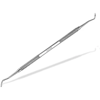 Abbildung von Kleiner Eckenheber Fußpflege Edelstahl Fußpflegeinstrument mit langen Enden Nagelheber Nagelpflege Doppelinstrument Pediküre Instrument. Fachhandel Qualität