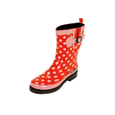 Abbildung von MADSea Damen Gummistiefel Ocean Halbschaft, Rot mit weißen Punkten, 38 EU