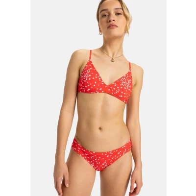 Abbildung von Roxy Classics Moderate Bikinihose, Damen, Größe: Small, Poppy red dancing ditsy swim