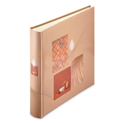 Abbildung von Hama Jumbo Fotoalbum Singo (Fotobuch 30x30 cm, Album mit 100 weißen Seiten, Photoalbum zum Einkleben und Selbstgestalten) terracotta, Braun