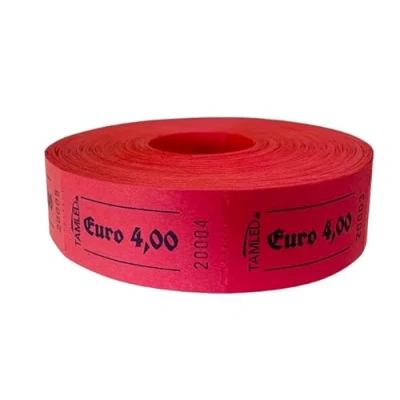 Abbildung von TAMLED Bonrolle Euro 4,00 rot 1000 perforierte Abrisse