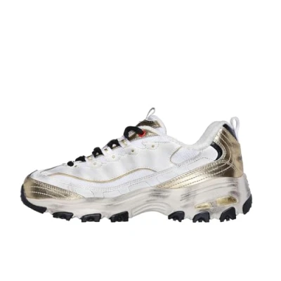 Abbildung von Skechers Damen D&#039;lites Sneaker, weiß, 38 EU