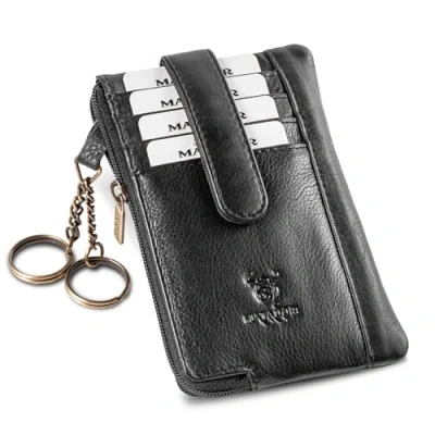 Abbildung von MATADOR 2in1 Geldbörse Herren Schlüsseltasche Leder mit 4 Fächer für Karten Schlüsseletui Key Organizer RFID Schutz Schlüsselmäppchen Autoschlüssel Hülle Geschenk Box Flecht Braun