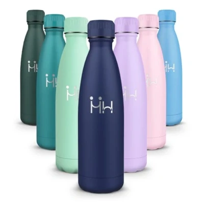 Abbildung von HoneyHolly Trinkflasche Edelstahl, Kinder, 500ML BPA frei, Thermosflasche, Wasserflasche Doppelwandig, Kohlensäure Geeignet, Sport für Fitness, Gym, Fahrrad