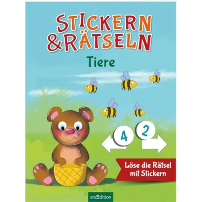 Abbildung von Stickern &amp; Rätseln ab 3: Tiere: Löse die Rätsel mit Tolle Kombination aus Kleben und Knobeln für Kinder 3 Jahren