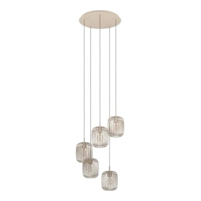 Abbildung von Hängelampe Romazzina, sandfarben, Stahl, Ø 50 cm, 5 flg.
