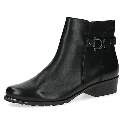 Abbildung von CAPRICE Damen Stiefeletten mit Absatz Airmotion aus Leder Kleiner Weite G, Schwarz (Black Nappa), 38.5 EU
