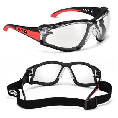 Abbildung von SAFEYEAR Anti Nebel klare Sicherheitsbrille Für Arbeit, mit kratzfest, UV 400, schlagfest. EN166 Zertifizierte Schutzbrille DIY, Labor Chemie, Radfahren Sportbrille (drei Farben)