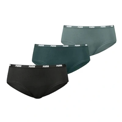 Abbildung von Puma Hipster 3 PACK Slip, Damen, Größe: XL, Dark green moss