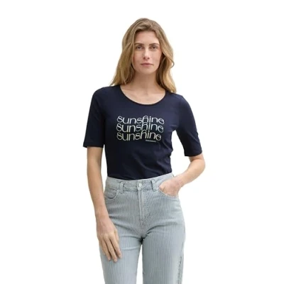 Abbildung von TOM Tailor Tshirt print, Damen, Größe: XL, Sky captain blue