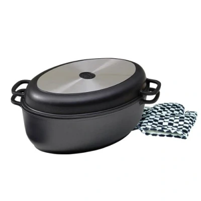 Abbildung von Krüger 23040 Multi Bräter Aluguss mit Grilldeckel, 38 cm