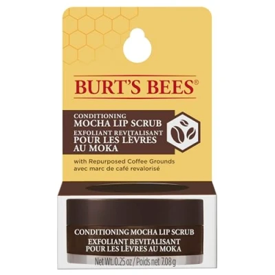 Abbildung von Burt&#039;s Bees Lippenpeeling und Peeling, Mokka, mit wiederverwendetem Kaffeesatz Bienenwachs, um die Lippen zu peelen Feuchtigkeit versorgen, 7,08 g