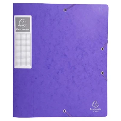 Abbildung von Exacompta 16015H 10er Pack Premium Sammelboxen mit Gummizug 60 mm aus extra starkem Colorspan Karton Rückenschild für DIN A4 Archivbox Heftbox Dokumentenbox Zeichenbox Sammelmappe violett